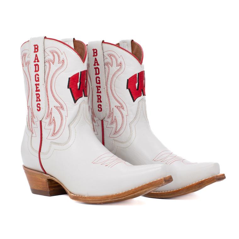 gameday boots Sarah - Gameday Women's Shorty Ivory Western Boot - Wisconsin Badgers