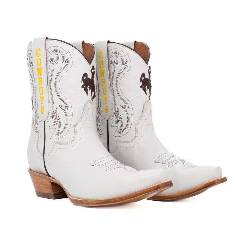 gameday boots Sarah - Gameday Women's Shorty Ivory Western Boot - Wyoming Cowboys