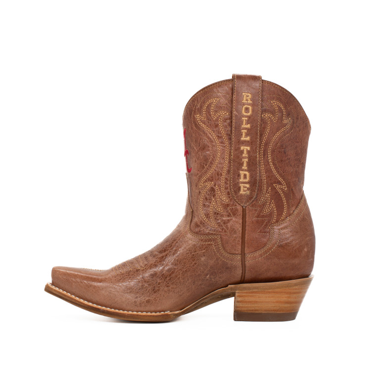 Gameday Boots Sarah - Gameday Women's Shorty Tan Western Boot - Alabama Crimson Tide