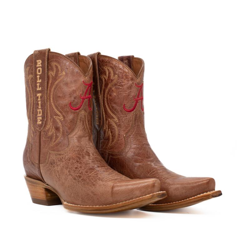 gameday boots Sarah - Gameday Women's Shorty Tan Western Boot - Alabama Crimson Tide