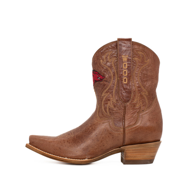 Gameday Boots Sarah - Gameday Women's Shorty Tan Western Boot - Arkansas Razorbacks