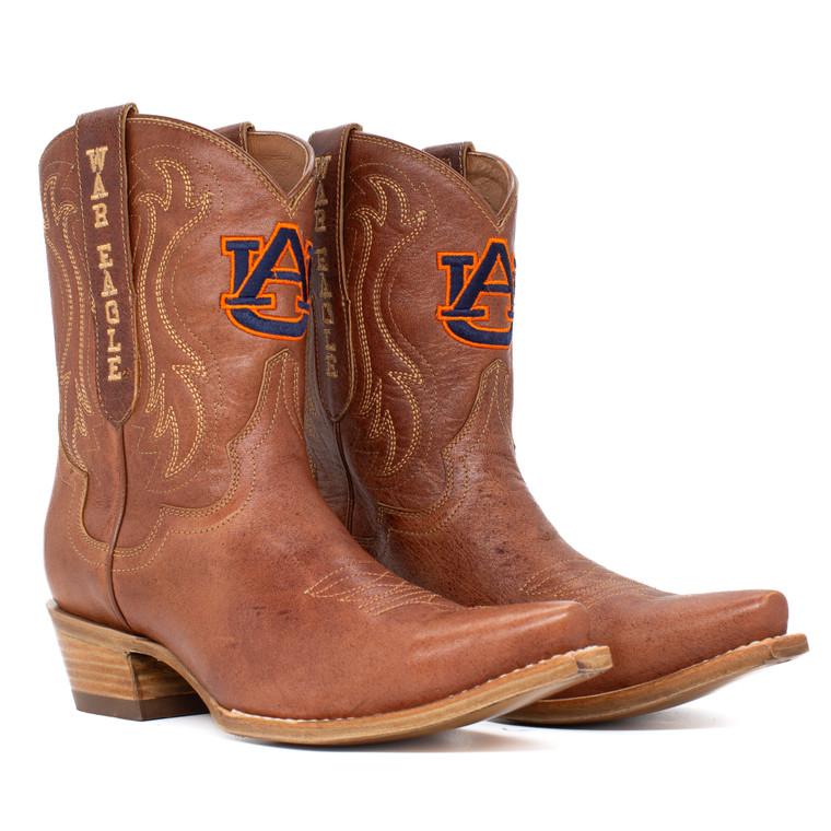 gameday boots Sarah - Gameday Women's Shorty Tan Western Boot - Auburn Tigers