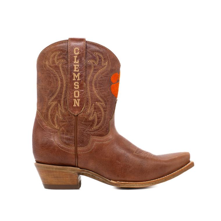 Gameday Boots Sarah - Gameday Women's Shorty Tan Western Boot - Clemson Tigers