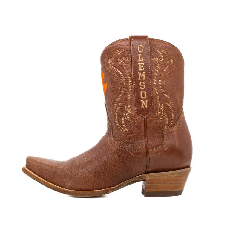 Gameday Boots Sarah - Gameday Women's Shorty Tan Western Boot - Clemson Tigers