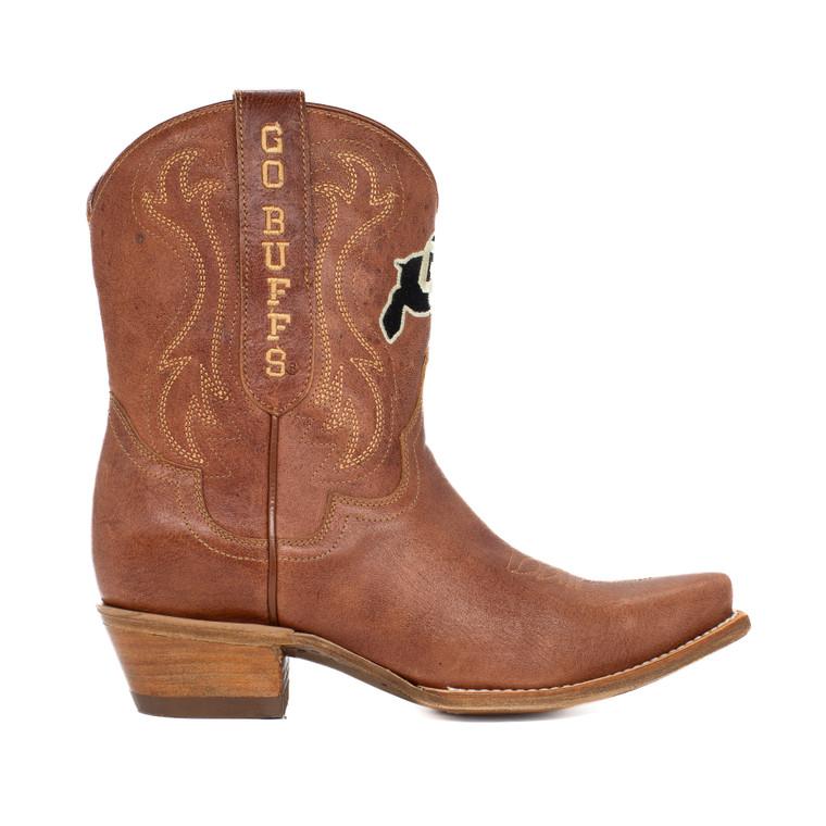 Gameday Boots Sarah - Gameday Women's Shorty Tan Western Boot - Colorado Buffaloes
