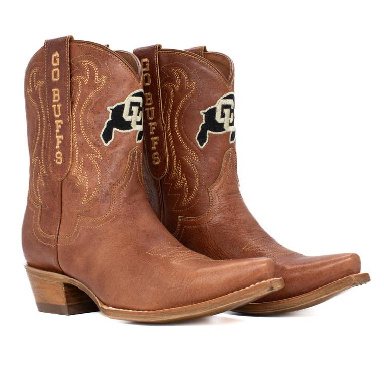 gameday boots Sarah - Gameday Women's Shorty Tan Western Boot - Colorado Buffaloes