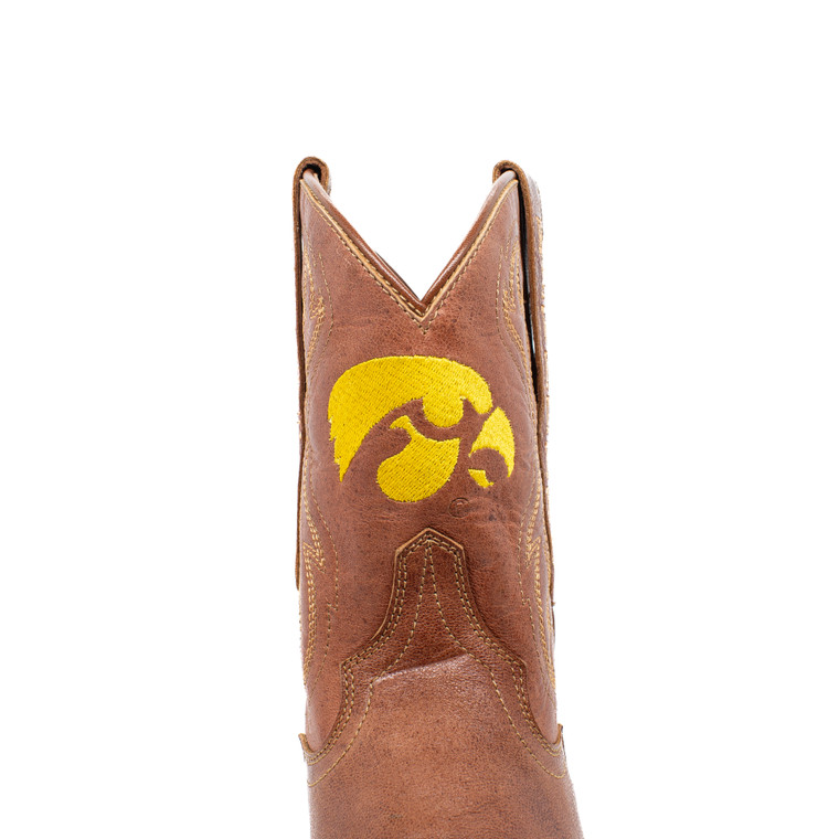 Gameday Boots Sarah - Gameday Women's Shorty Tan Western Boot - Iowa Hawkeyes