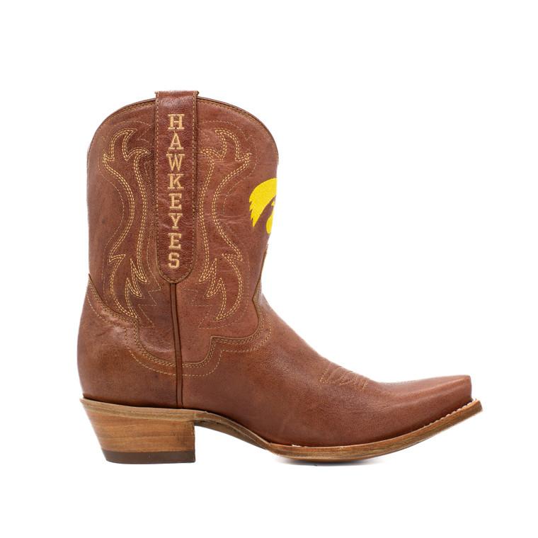 Gameday Boots Sarah - Gameday Women's Shorty Tan Western Boot - Iowa Hawkeyes