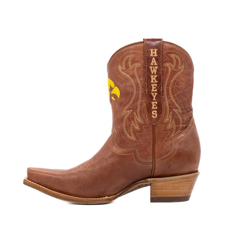 Gameday Boots Sarah - Gameday Women's Shorty Tan Western Boot - Iowa Hawkeyes