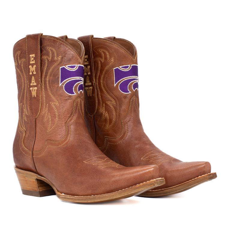 gameday boots Sarah - Gameday Women's Shorty Tan Western Boot - Kansas State Wildcats