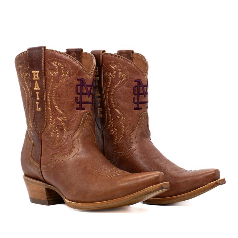 gameday boots Sarah - Gameday Women's Shorty Tan Western Boot - Mississippi State Bulldogs