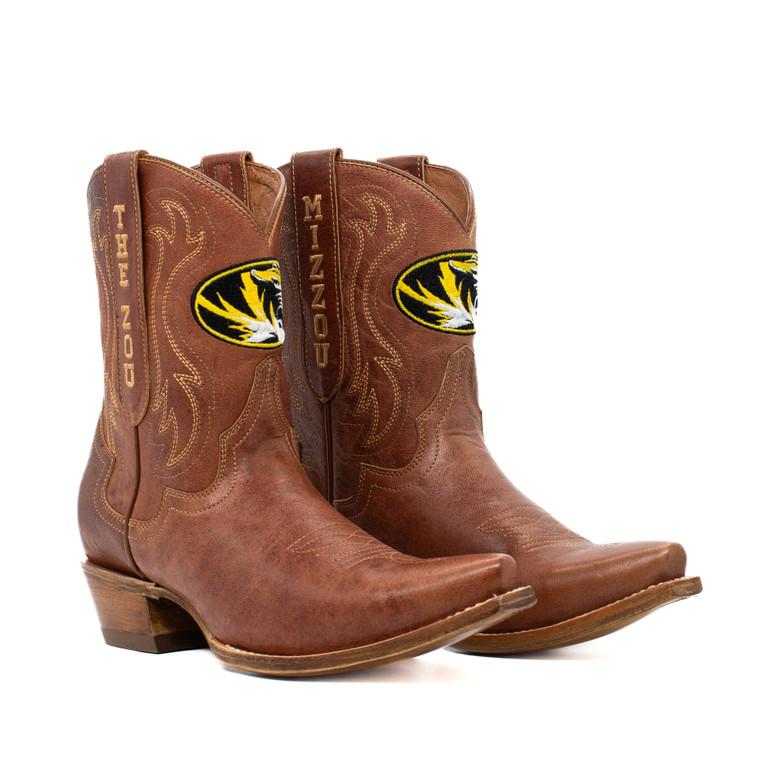 gameday boots Sarah - Gameday Women's Shorty Tan Western Boot - Missouri Tigers