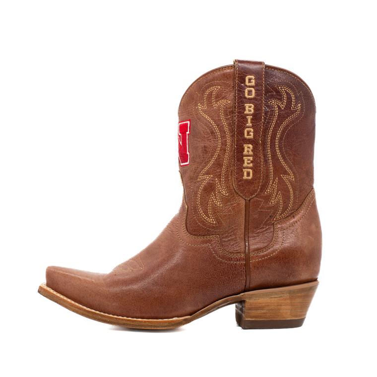 Gameday Boots Sarah - Gameday Women's Shorty Tan Western Boot - Nebraska Cornhuskers