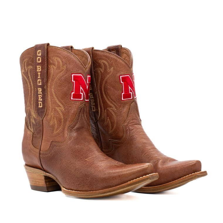 gameday boots Sarah - Gameday Women's Shorty Tan Western Boot - Nebraska Cornhuskers
