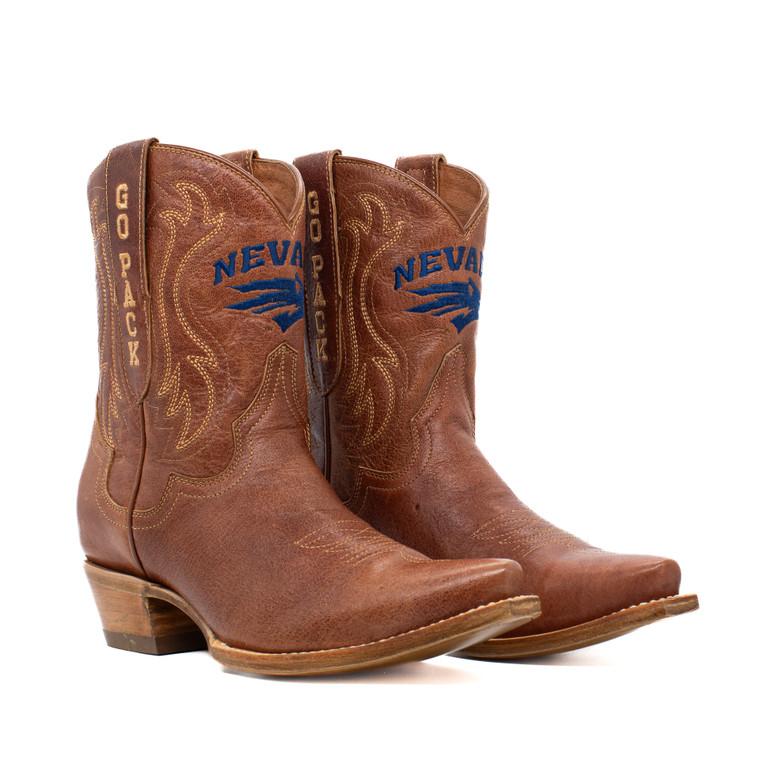 gameday boots Sarah - Gameday Women's Shorty Tan Western Boot - Nevada Wolf Pack