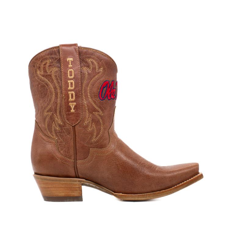Gameday Boots Sarah - Gameday Women's Shorty Tan Western Boot - Ole Miss Rebels