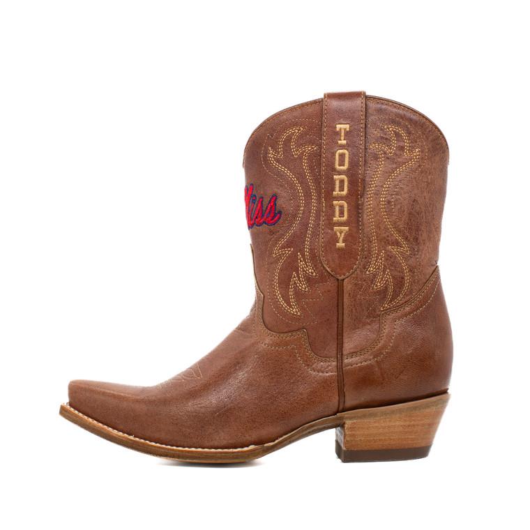 Gameday Boots Sarah - Gameday Women's Shorty Tan Western Boot - Ole Miss Rebels