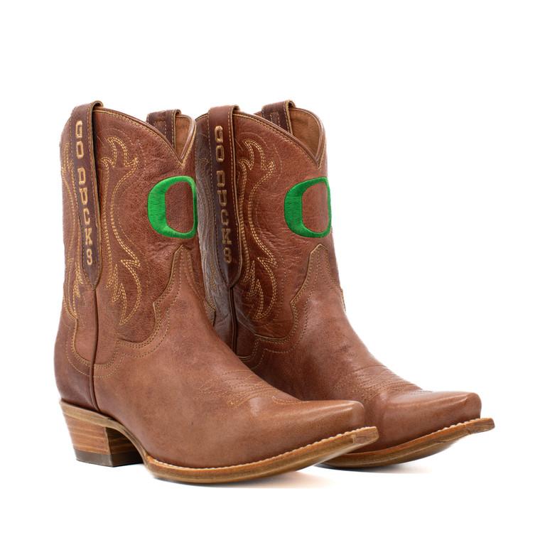 gameday boots Sarah - Gameday Women's Shorty Tan Western Boot - Oregon Ducks