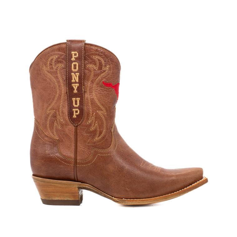 Gameday Boots Sarah - Gameday Women's Shorty Tan Western Boot - SMU Mustangs