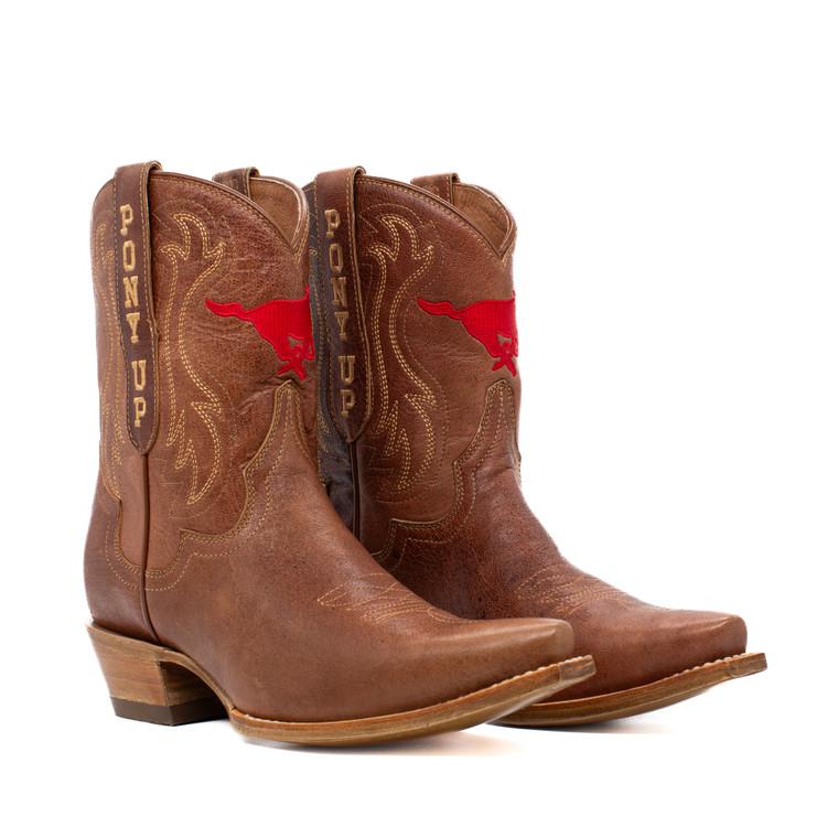 gameday boots Sarah - Gameday Women's Shorty Tan Western Boot - SMU Mustangs