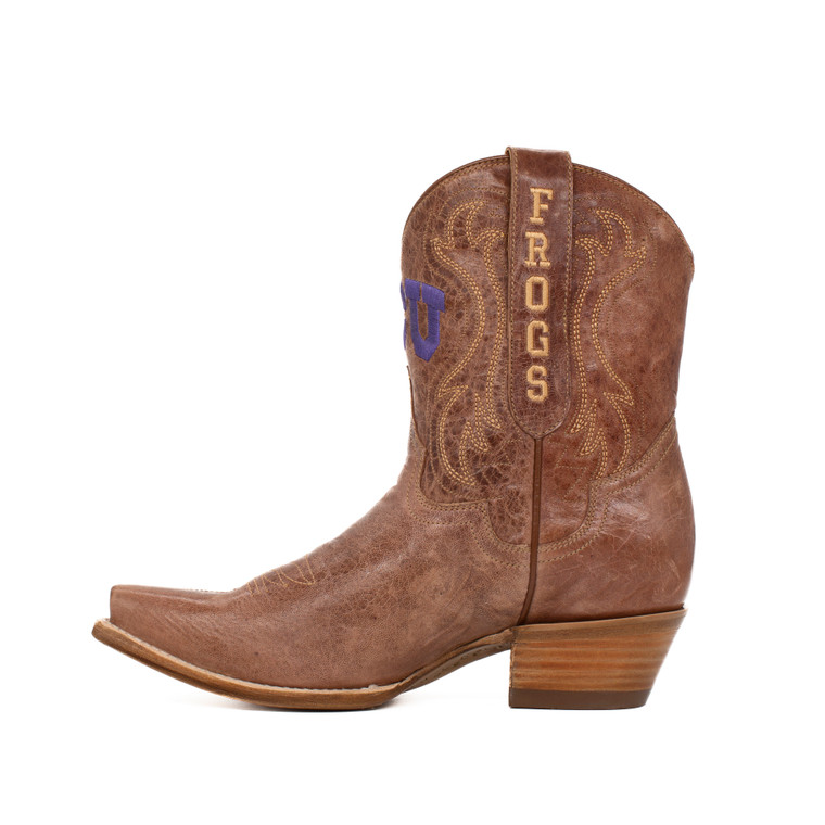 Gameday Boots Sarah - Gameday Women's Shorty Tan Western Boot - TCU Horned Frogs