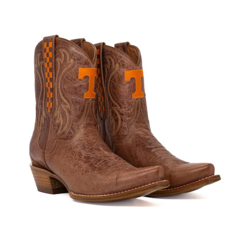 gameday boots Sarah - Gameday Women's Shorty Tan Western Boot - Tennessee Volunteers