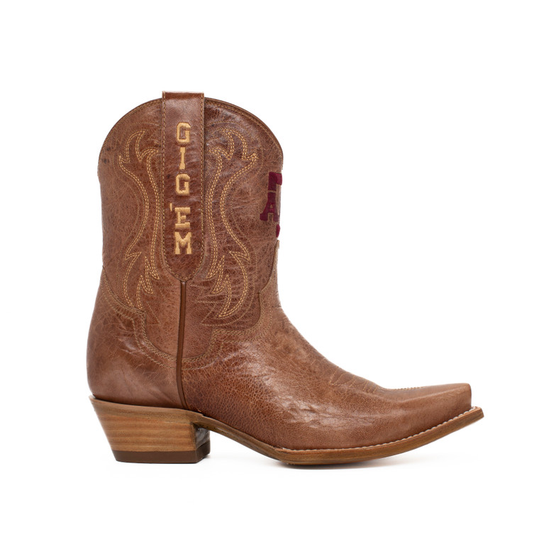 Gameday Boots Sarah - Gameday Women's Shorty Tan Western Boot - Texas A&M Aggies