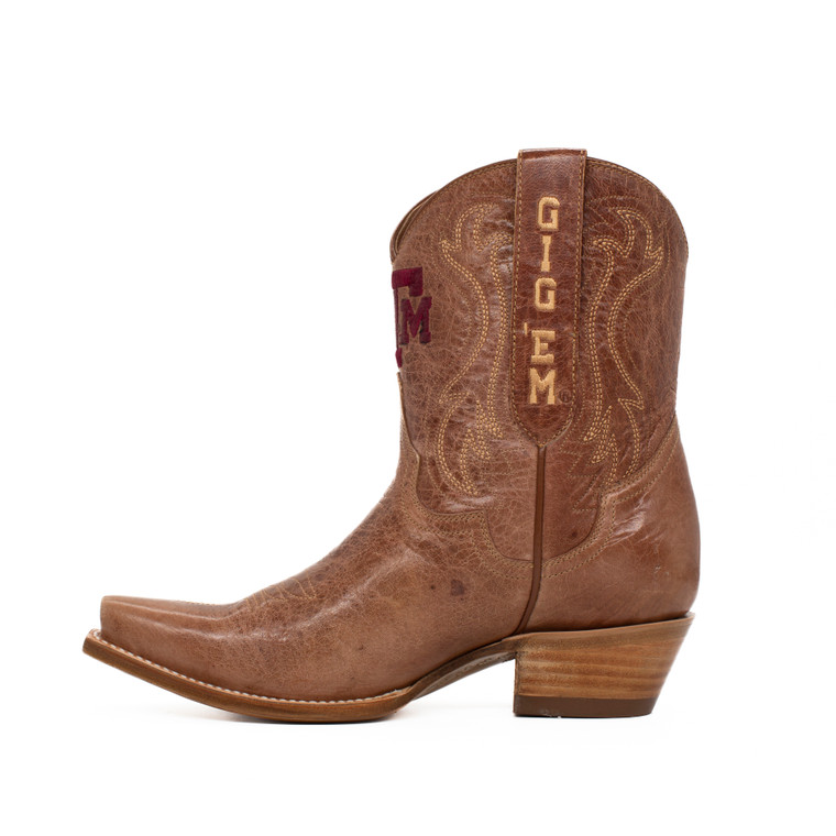 Gameday Boots Sarah - Gameday Women's Shorty Tan Western Boot - Texas A&M Aggies