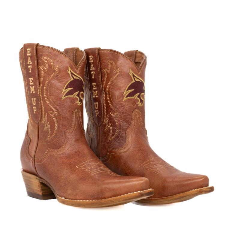 gameday boots Sarah - Gameday Women's Shorty Tan Western Boot - Texas State Bobcats