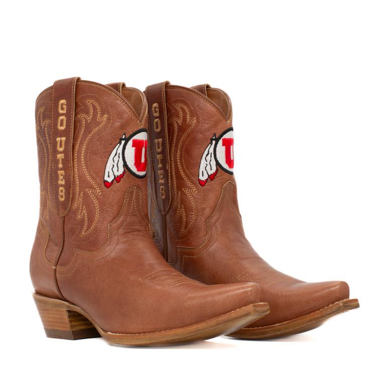 gameday boots Sarah - Gameday Women's Shorty Tan Western Boot - Utah Utes