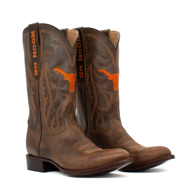 gameday boots Shane - Gameday Men's Medium Round Toe Western Boot - Texas Longhorns