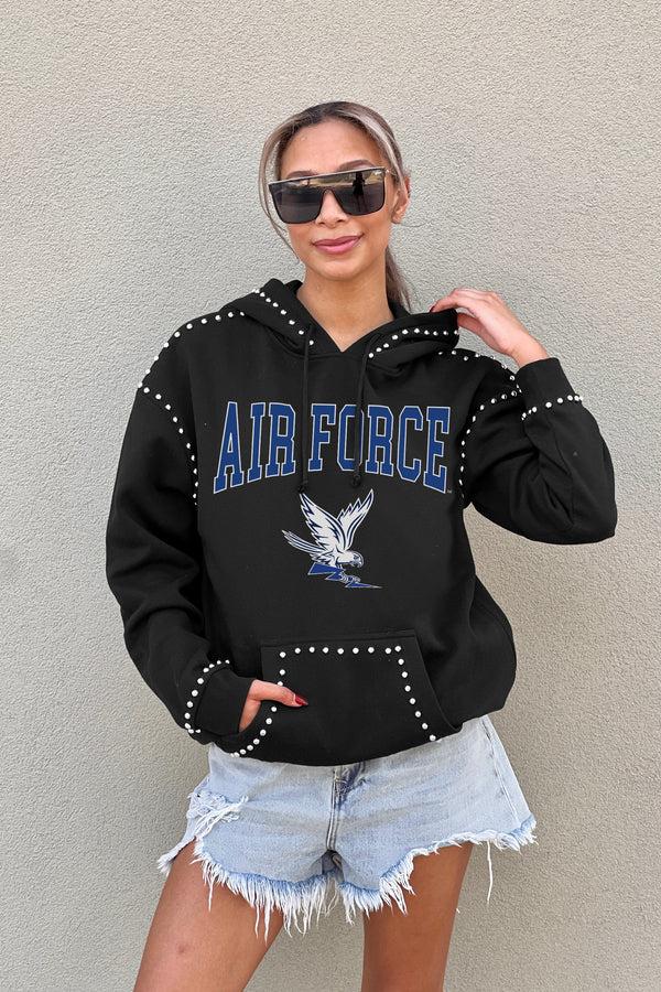 Gameday Couture AIR FORCE FALCONS BELLE OF THE BALL STUDDED DETAIL FLEECE FRONT POCKET HOODIE