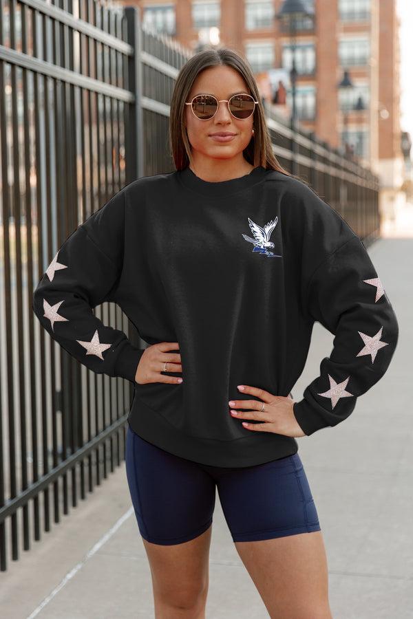 Gameday Couture AIR FORCE FALCONS DEDICATION EMBELLISHED STAR SLEEVE CREWNECK PULLOVER