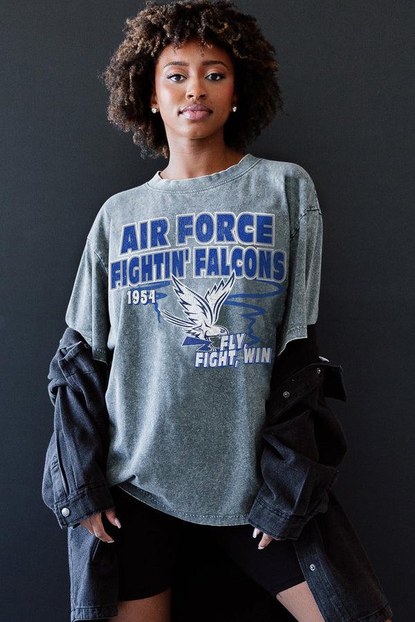 Gameday Couture AIR FORCE FALCONS KEEP THE LEAD OVERSIZED CREWNECK TEE