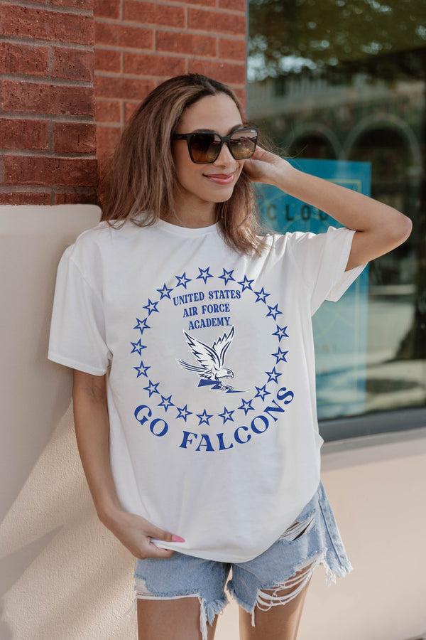 gameday couture AIR FORCE FALCONS ON POINT OVERSIZED CREWNECK TEE