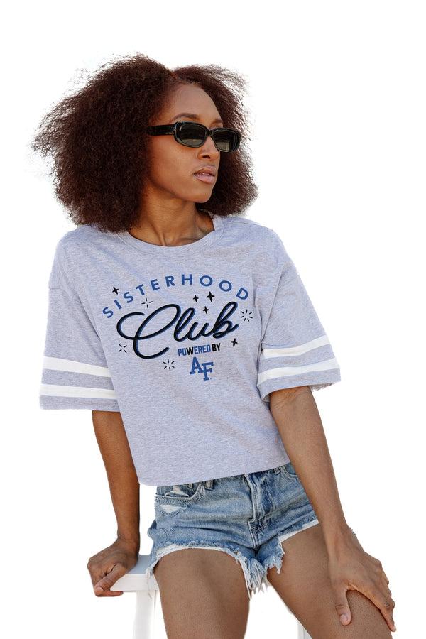 Gameday Couture AIR FORCE FALCONS SISTERHOOD CLUB DROP SHOULDER MID-CROP TEE