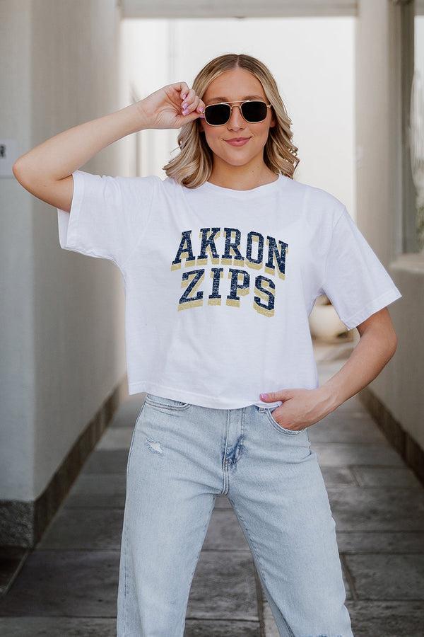 Gameday Couture AKRON ZIPS CLAIM TO FAME BOXY FIT WOMEN'S CROPPED TEE