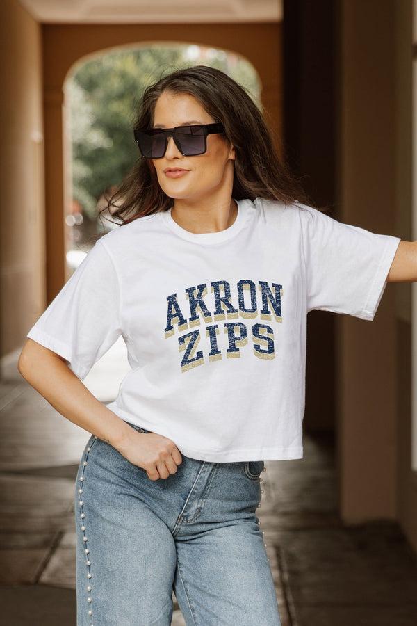 Gameday Couture AKRON ZIPS CLAIM TO FAME BOXY FIT WOMEN'S CROPPED TEE