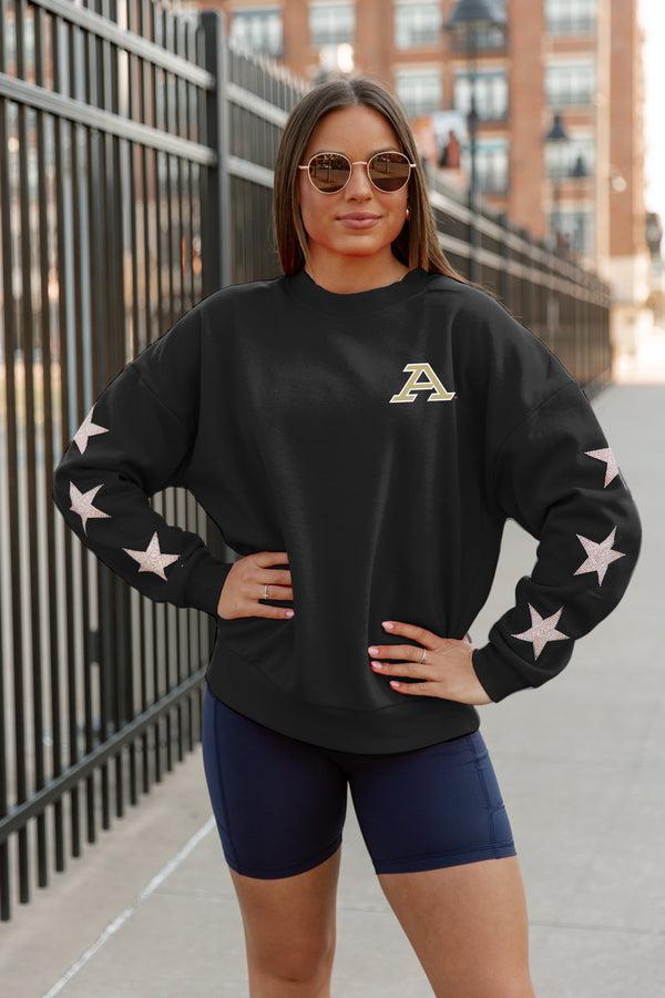 Gameday Couture AKRON ZIPS DEDICATION EMBELLISHED STAR SLEEVE CREWNECK PULLOVER