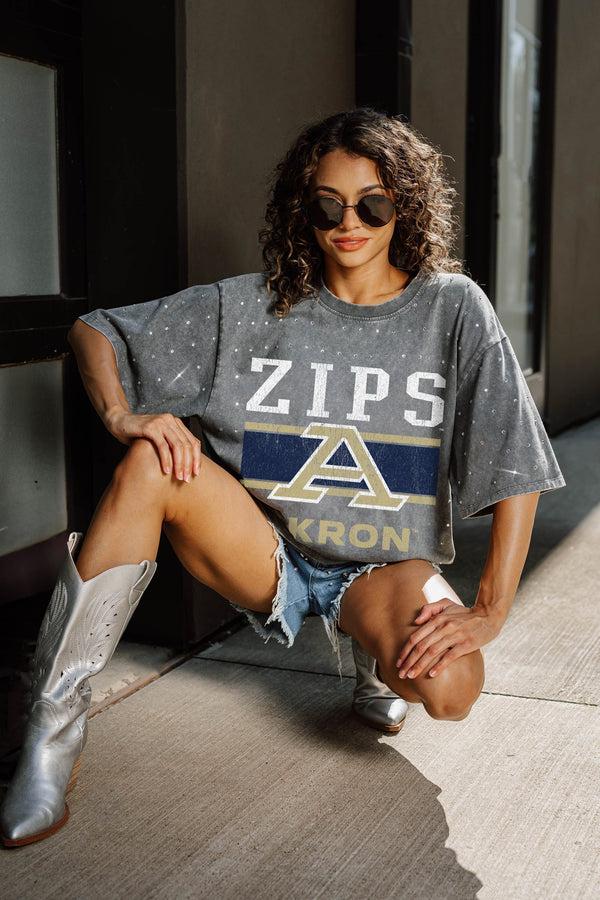 Gameday Couture AKRON ZIPS ON THE BALL MINI RHINESTONE SHORT SLEEVE CLASSIC TEE