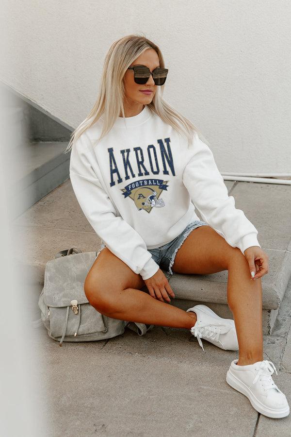 gameday couture AKRON ZIPS SLOW MOTION PREMIUM FLEECE DROP SHOULDER CREWNECK PULLOVER