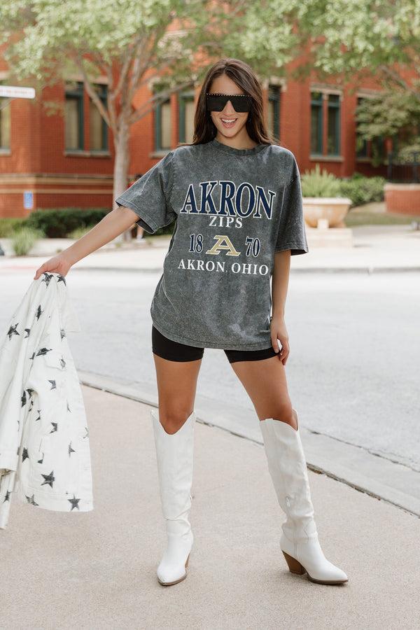 gameday couture AKRON ZIPS THROWBACK OVERSIZED CREWNECK TEE