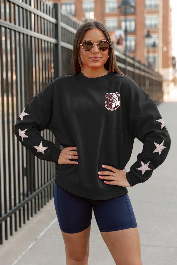 Gameday Couture ALABAMA A&M BULLDOGS DEDICATION EMBELLISHED STAR SLEEVE CREWNECK PULLOVER