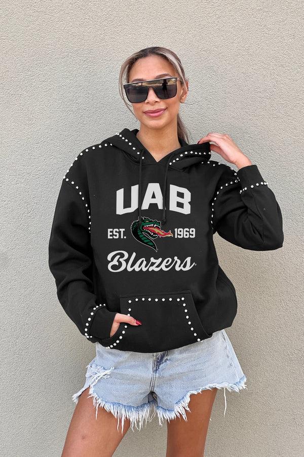 Gameday Couture ALABAMA AT BIRMINGHAM BLAZERS HERE FOR IT STUDDED DETAIL FLEECE FRONT POCKET HOODIE