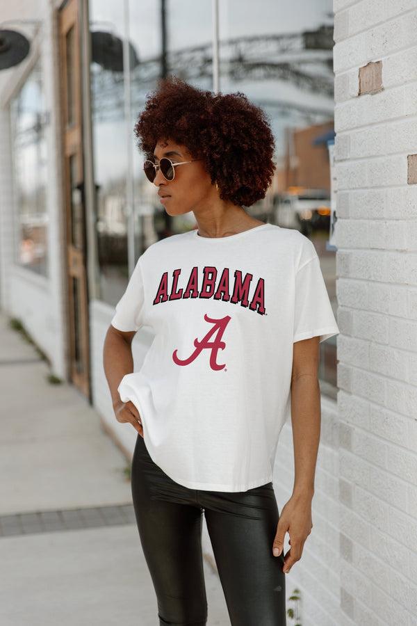 Gameday Couture ALABAMA CRIMSON TIDE AROUND WE GO SHORT SLEEVE FLOWY TEE