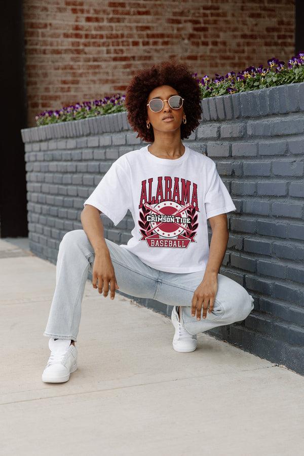Gameday Couture ALABAMA CRIMSON TIDE BASES LOADED BOXY FIT WOMEN'S CROP TEE