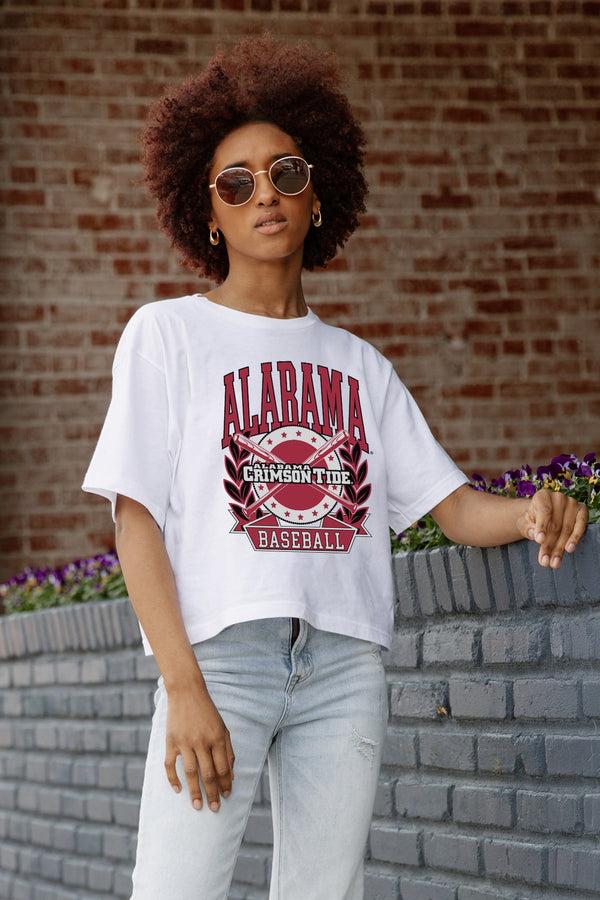 Gameday Couture ALABAMA CRIMSON TIDE BASES LOADED BOXY FIT WOMEN'S CROP TEE