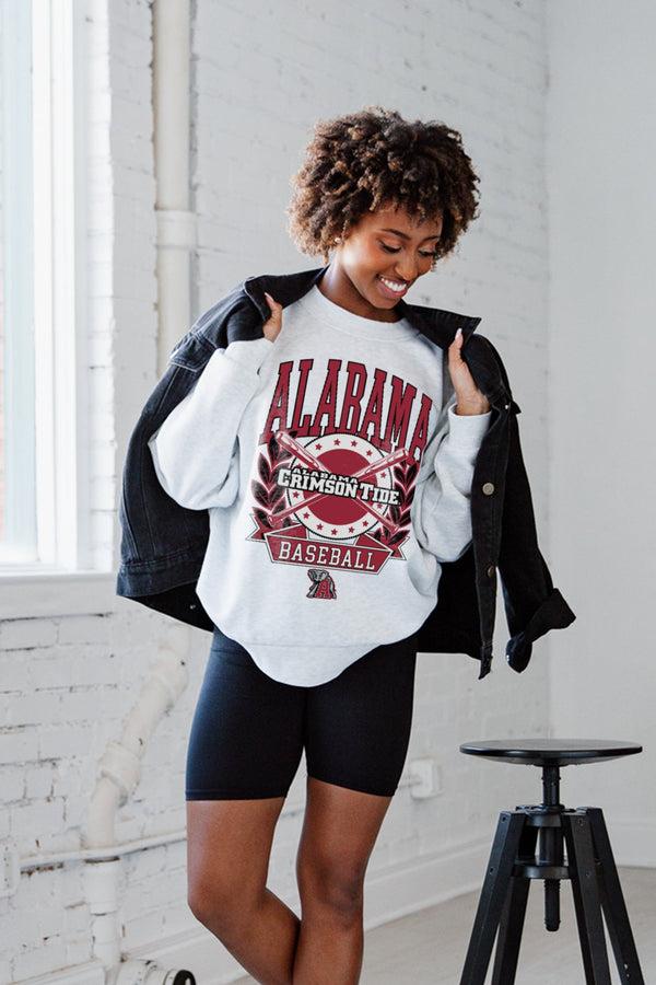 Gameday Couture ALABAMA CRIMSON TIDE BASES LOADED PREMIUM FLEECE DROP SHOULDER CREWNECK PULLOVER