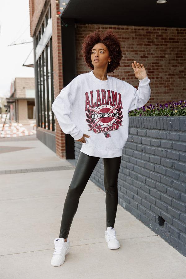 Gameday Couture ALABAMA CRIMSON TIDE BASES LOADED PREMIUM FLEECE DROP SHOULDER CREWNECK PULLOVER
