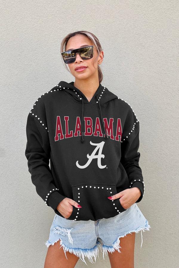 Gameday Couture ALABAMA CRIMSON TIDE BELLE OF THE BALL STUDDED DETAIL FLEECE FRONT POCKET HOODIE